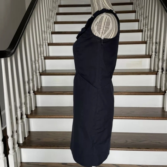 Sleeveless ruffle neck shift summer dress size PP Liz Calaiborne NWT Black - Picture 3 of 10